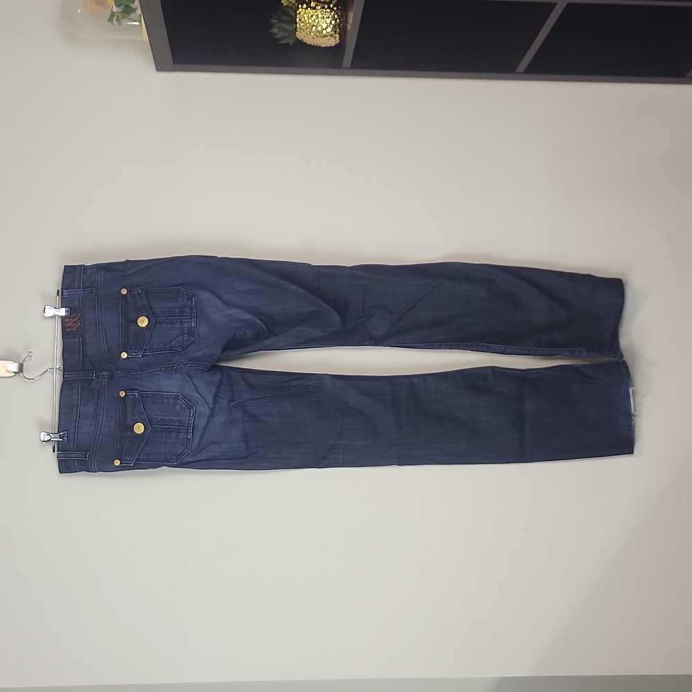 ROCK & REPUBLIC Gold Tone Button Detail Straight Leg 6 / 33.5+" inseam - Picture 7 of 16